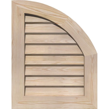 Quarter Round Top Right Non-Functional, Pine Gable Vent W/ Decorative Face Frame, 09W X 30H
